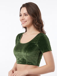 Vamas Velvet Stretchable Short Sleeve Blouse