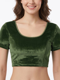 Vamas Velvet Stretchable Short Sleeve Blouse
