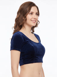 Vamas Velvet Stretchable Short Sleeve Blouse