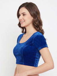 Vamas Velvet Stretchable Short Sleeve Blouse