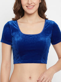 Vamas Velvet Stretchable Short Sleeve Blouse
