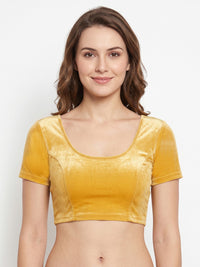 Vamas Velvet Stretchable Short Sleeve Blouse