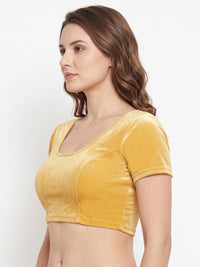 Vamas Velvet Stretchable Short Sleeve Blouse