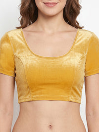 Vamas Velvet Stretchable Short Sleeve Blouse