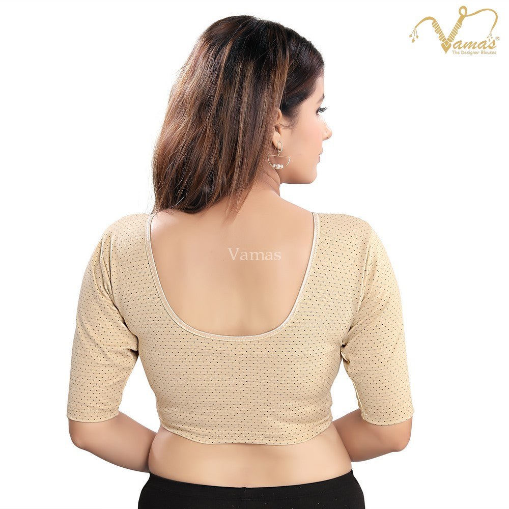 Vamas Women's Velvet Non-Padded Stretchable Elbow Sleeves Saree Blouse ( A-90 )