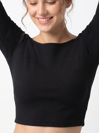 Vamas Ribbed Stretchable Readymade Blouse