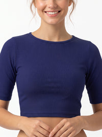 Vamas Ribbed Stretchable Readymade Blouse