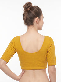 Vamas Textured Stretchable Elbow Sleeve Readymade Blouse