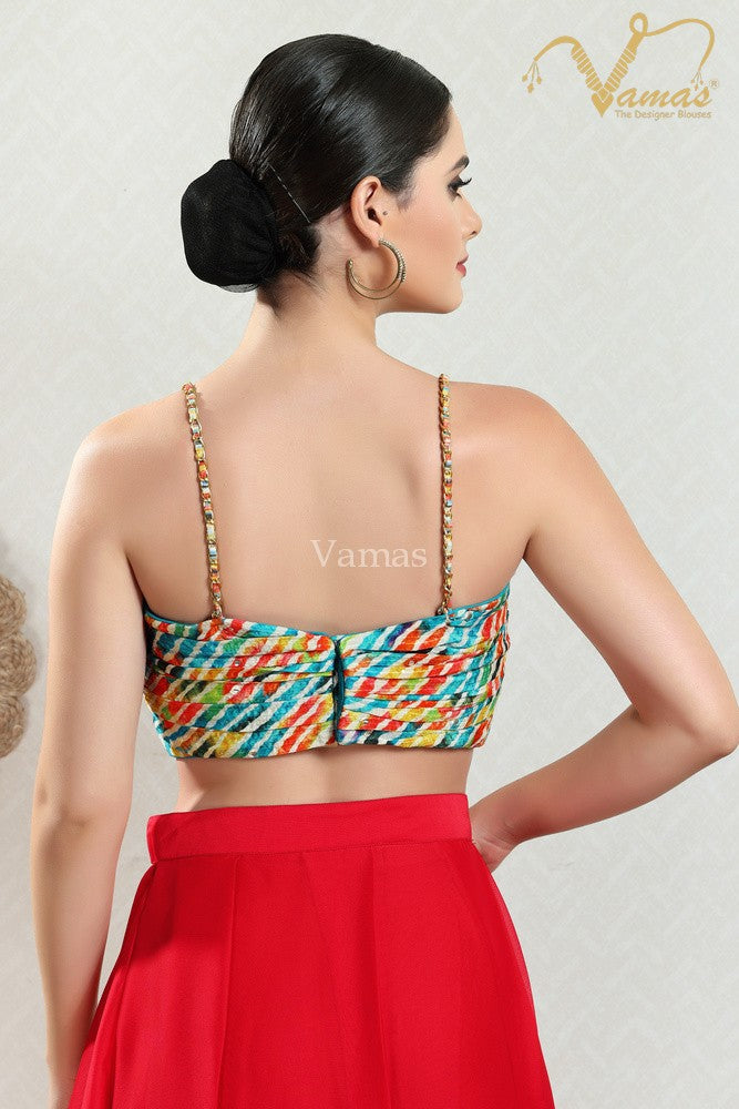 Vamas Women's Silk Padded Back Open Sleeveless Saree Blouse ( B-135.SP )