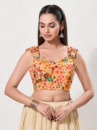 Velvet Sweetheart Neck Embroidery Blouse