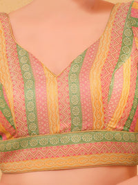 Multi Lines Yoke Brocade Blouse