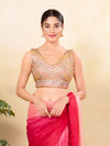 Multi Sequence Embroidery Zigzag Pattern Placement Blouse