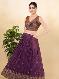 Multi Sequence Embroidery Zigzag Pattern Placement Blouse