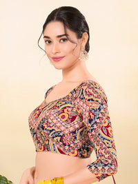 Georgette Embroidery Three Quarter Sleeves Blouse