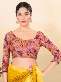 Georgette Embroidery Three Quarter Sleeves Blouse