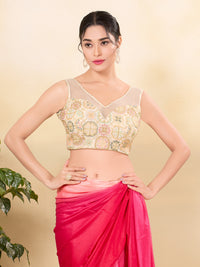 Designer Net Pattern Threadwork Embroidery Blouse