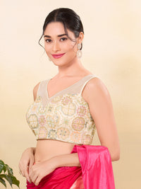 Designer Net Pattern Threadwork Embroidery Blouse