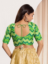 Zig Zag Paan Neck Embroidered Blouse