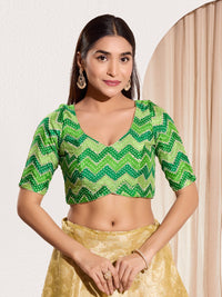 Zig Zag Paan Neck Embroidered Blouse