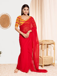 Zig Zag Paan Neck Embroidered Blouse