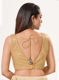 Partywear Sequence Work Sleeveless Yoke Blouse