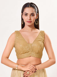 Partywear Sequence Work Sleeveless Yoke Blouse