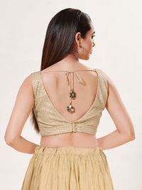Partywear Sequence Work Sleeveless Yoke Blouse