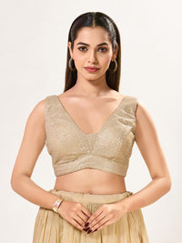 Partywear Sequence Work Sleeveless Yoke Blouse