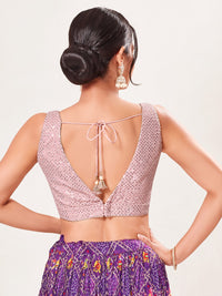 Partywear Sequence Work Sleeveless Yoke Blouse