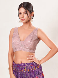 Partywear Sequence Work Sleeveless Yoke Blouse