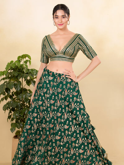 Gota Work Plunging V Designer Blouse
