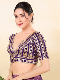 Gota Work Plunging V Designer Blouse