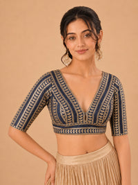 Gota Work Plunging V Designer Blouse