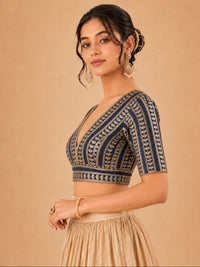 Gota Work Plunging V Designer Blouse