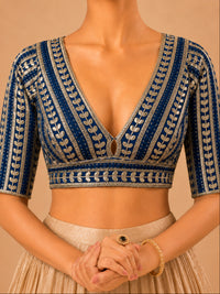 Gota Work Plunging V Designer Blouse