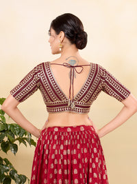 Gota Work Plunging V Designer Blouse