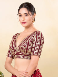 Gota Work Plunging V Designer Blouse
