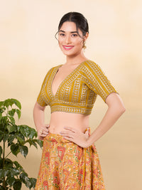 Gota Work Plunging V Designer Blouse