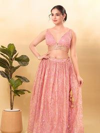 Organza Sequence Yoke Soegetti Blouse