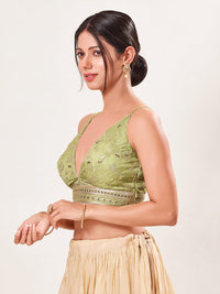 Organza Sequence Yoke Soegetti Blouse