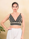 Black And White Crocheo Sleveless Blouse