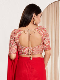 White Kashmiri Work Paan Neck Blouse