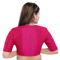 Elegant High Neck Panel Cut Silk Blouse