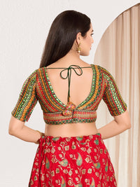 Position Print V Neck Multi Elbow Blouse