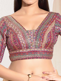 Position Print V Neck Multi Elbow Blouse