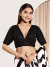Party Wear Special Black V Neck Blouse