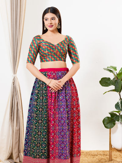 Position Printed Sabya Cut Designer Blouse