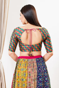 Position Printed Sabya Cut Designer Blouse