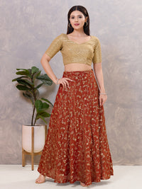 Zig Zag Sequence Embroidered Elbow Sleeves Blouse