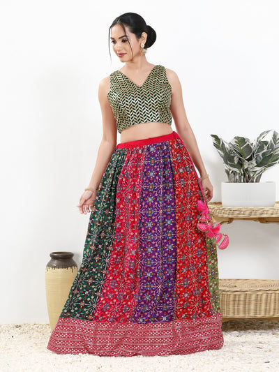 Light Gold Sequence Embroidered Paan Neck Sleeveless Blouse